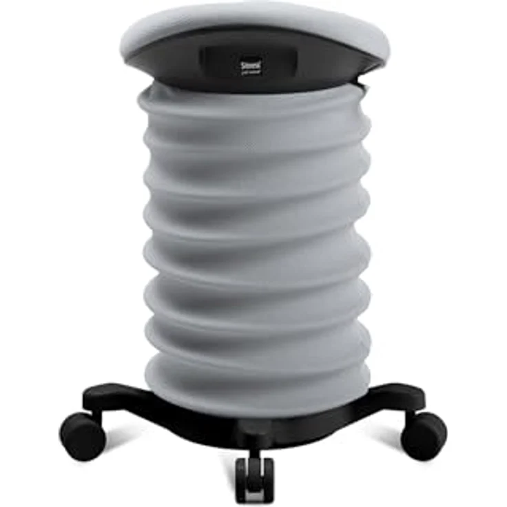 TOPSTAR Sitness 4D mit Rollen - AGR-Zertifiziert Dynamischer Sitzhocker schwarz - grau Stoff HI8, ergonomischer Bürohocker - höhenverstellbar - stärkt den Rücken - entlastet die Bandscheiben – Bild 5