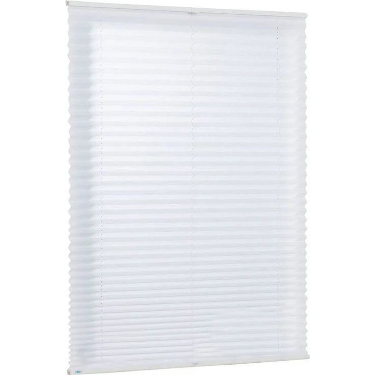 K-home Klemmfix-Plissee Weiß 130x130 cm (B x L) Lichtschutz +++ Moderne Crushed Optik +++ – Bild 2