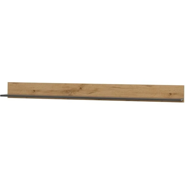 Lomadox Wandregal CRISP-61, Wandboard in Wotan Eiche Nb. mit Absetzungen in anthrazit 170/15/20 cm – Bild 3