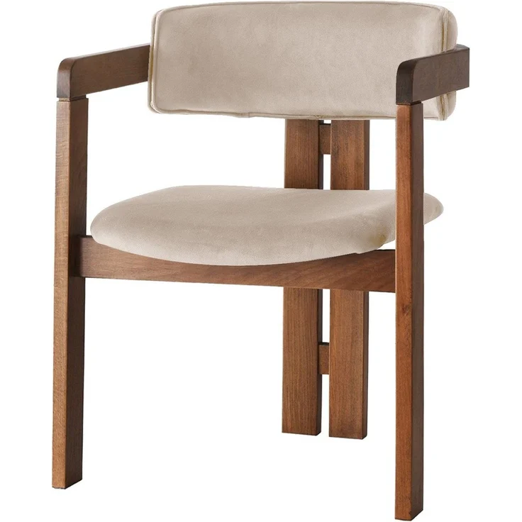 Skye Decor 'CO - 013' Stuhl, Walnuss / Beige, 58 x 76 x 49 cm – Bild 2
