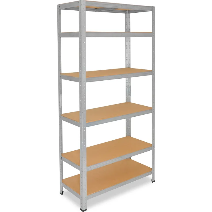 shelfplaza HOME 200x75x40 cm Schwerlastregal in grau-verzinkt mit 6 Böden und 145 kg Traglast pro Boden