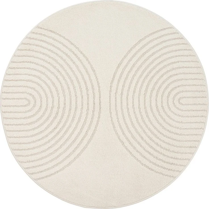 merinos Teppich Eclipse, rund, Höhe: 14 mm, moderner Teppich, geometrisches Design, hohe Flordichte und weich – Bild 1