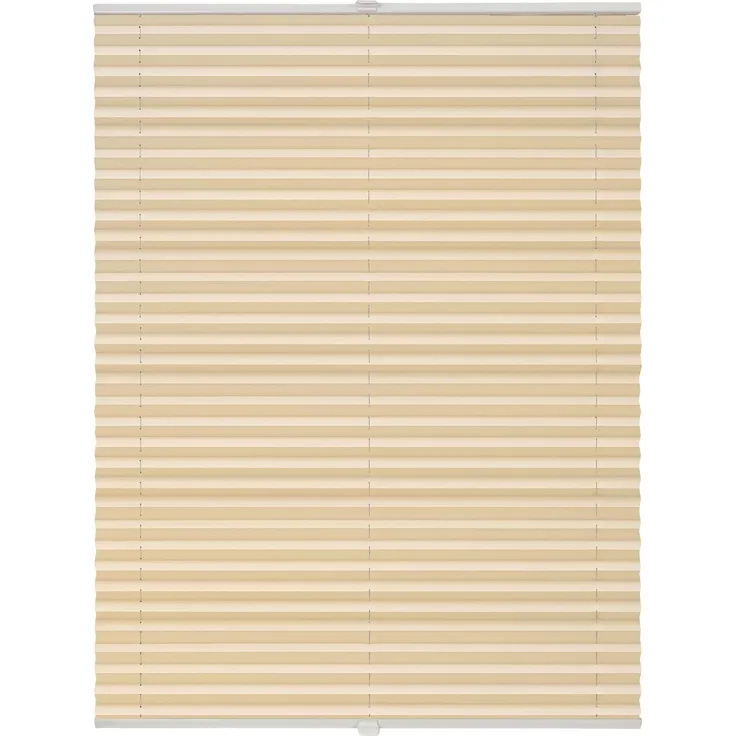 ondeco Plissee nach Maß für alle Fenster innen Montage in Glasleiste mit Spannschuh Sonnenschutz Rollo Sichtschutz Blickdicht - Beige - B): 111-120 cm, H): 151-200 cm