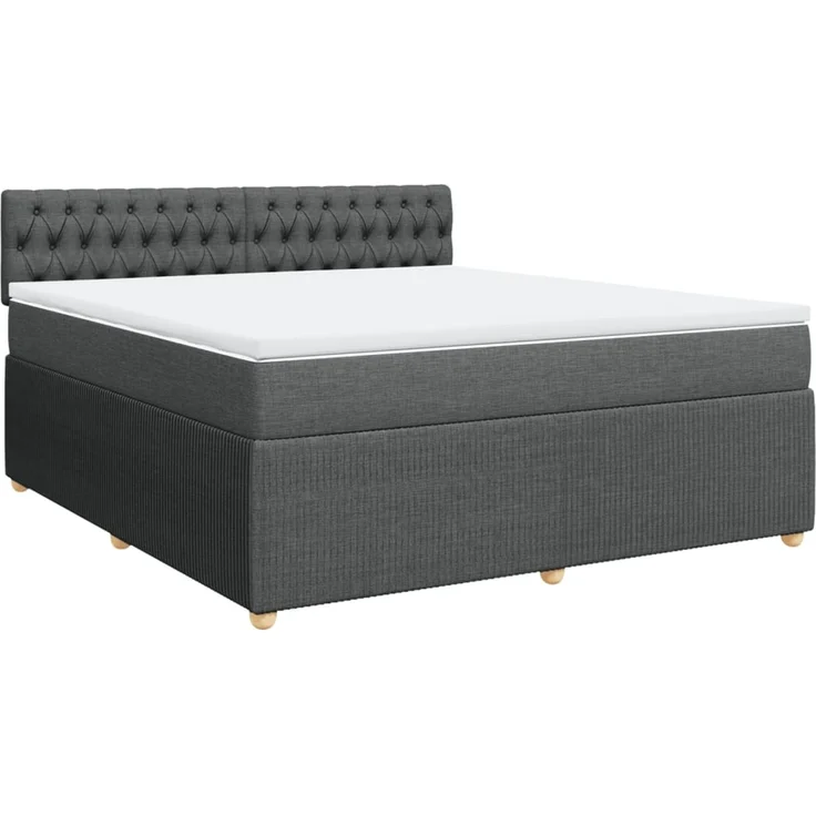 vidaXL Boxspringbett mit Matratze Dunkelgrau 180x200 cm Stoff 3289843 – Bild 3