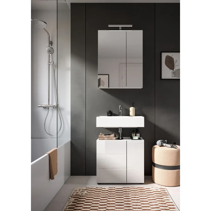 Badezimmerset Vira II - Weiß / Weiß Hochglanz – Bild 6