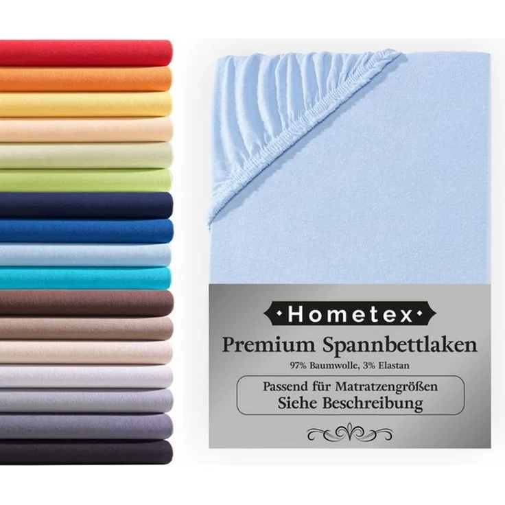 Hometex Premium Textiles Spannbettlaken Premium Boxspringbett Spannbetttuch ideal für Wasserbett und Matratzen, Jersey, Gummizug: Rundumgummizug, Spannbettlaken Premium Qualität 190 g/m², Gekämmte Baumwolle – Bild 4
