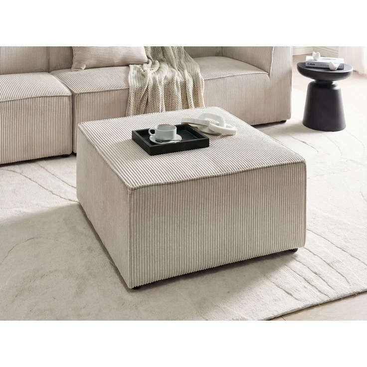 Ottomane LEMVIG Cord Beige – Bild 3