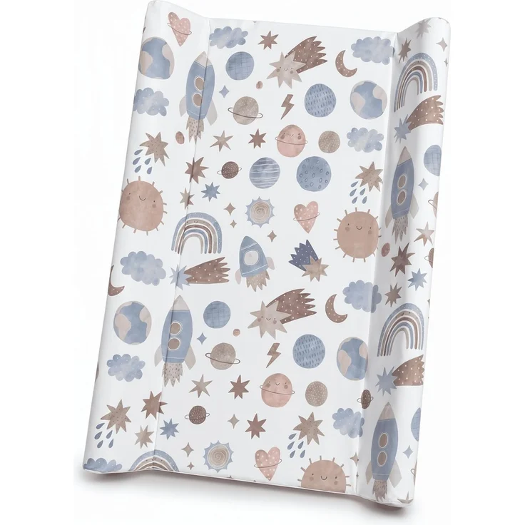 Wickelauflage 50x70 cm - abwaschbare Wickelunterlage mit Lineal - stabile Wickeltischauflage fürs Babybett - stark gepolstert, rutschfest, PVC - Wickelmatte in verschiedenen Designs