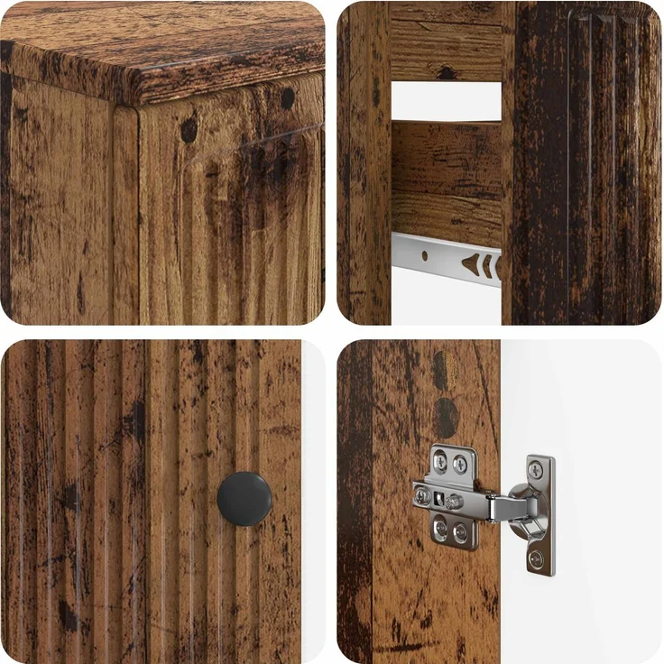 vidaXL 3-teiliges Badezimmer-Schranksystem EDE Altholz Holzwerkstoff 3417745 – Bild 6