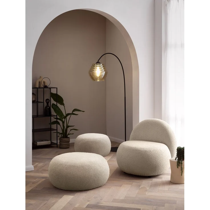 DOMO. collection Sessel 700 016, Polstersessel, rund, gepolsterte Rückenlehne, Füße mit Filzgleitern, Armsessel, Polsterganitur, 73 x 75 x 76 cm (BxTxH), braun – Bild 1