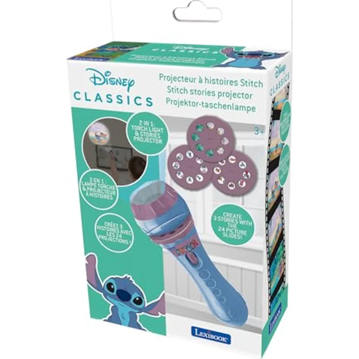 Stitch Disney Stories Projektor und Taschenlampe, ideal für Gute-Nacht-Geschichten, mit Bildern aus dem Stitch-Universum – Bild 5