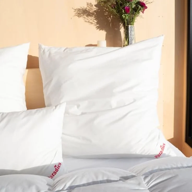 Paradies Kopfkissen Softy Top Bio, Füllung: 100% Polyester, Bezug: 100% Bio-Baumwolle, Bauchschläfer, Seitenschläfer, Rückenschläfer, hergestellt in Deutschland, Füllmengenanpassung durch Reißverschluss – Bild 9