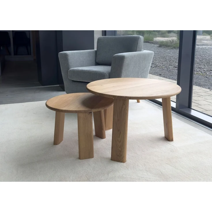 Couchtisch 70cm 'Oslo' Wildeiche massiv geölt – Bild 2