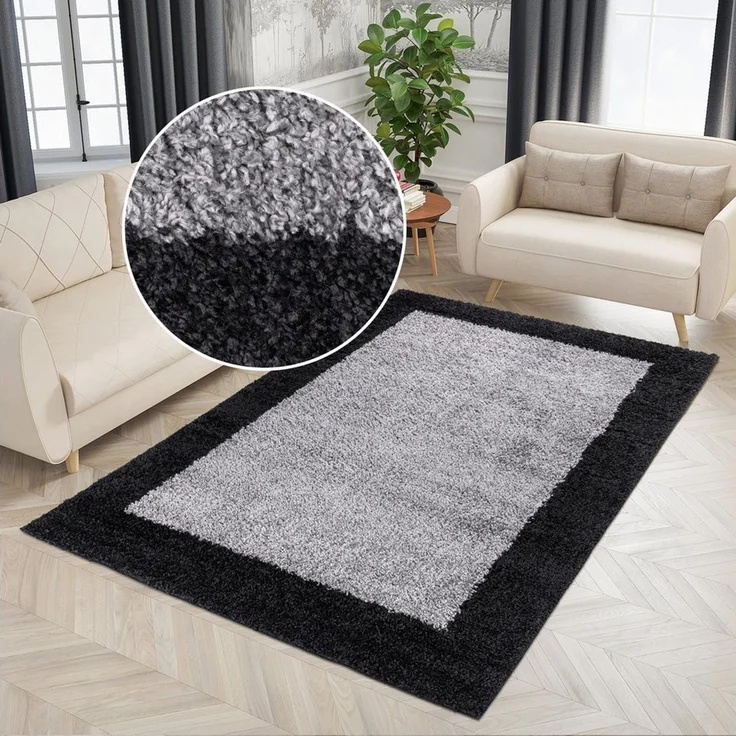 OTTO home Hochflor-Teppich Liams, rechteckig, Höhe: 30 mm, mit Bordüre, besonders weich und kuschelig, Wohnzimmer, Schlafzimmer – Bild 1