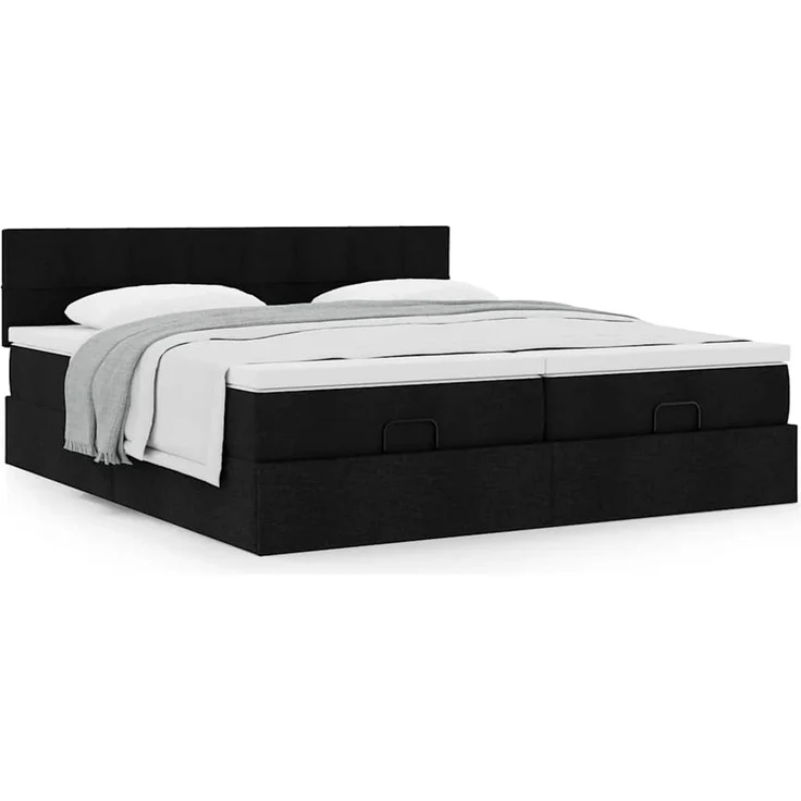 vidaXL Ottoman-Bett mit Matratzen Schwarz 180x200 cm Stoff 3311996 – Bild 12