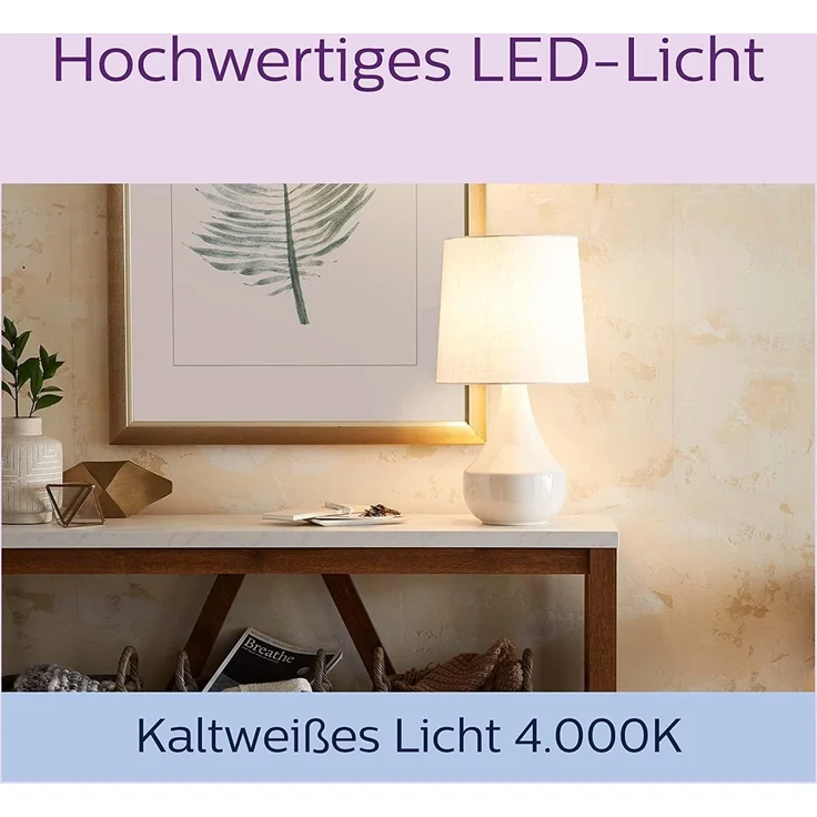 PHILIPS Classic LED E27 Lampe, 100W, matt, neutralweiß, nicht dimmbar, 6er Pack, Kaltweiß – Bild 4