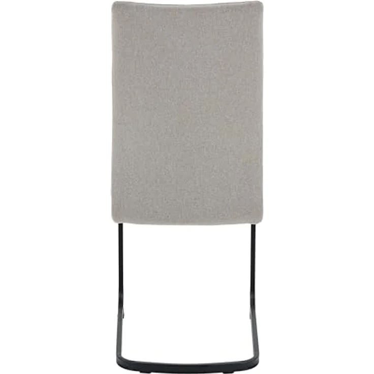 Hela Tische, 2er Set Schwingstuhl Esszimmerstuhl Turin, Webstoff Schlamm, Steppung, Oeko-TEX, Metallgestell Vierkantrohr Schwarz, belastbar 120kg – Bild 5