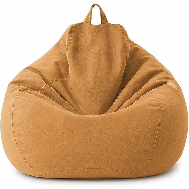 Sitzsack-Hülle ohne Füllmaterial, Braun, 80 x 90 cm, Stoffbezug für Innen- und Außenbereich