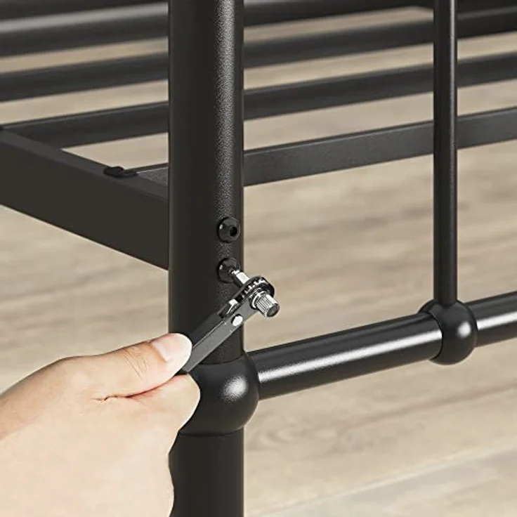 Zinus Florence Bett 90x200 cm - Höhe 30 cm mit Unterbettstauraum - Metall-Plattformbettrahmen mit Kopfteil und Fußteil - Schwarz – Bild 7