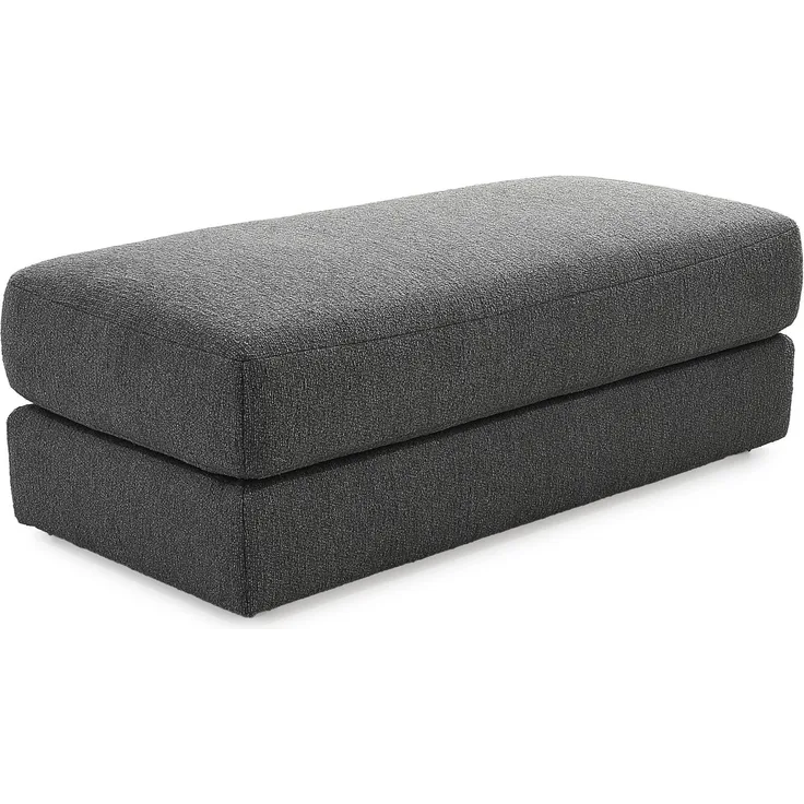 Polsterhocker 124x60 cm Federkern Sitzbank Designerhocker Flachgewebe Dunkelgrau