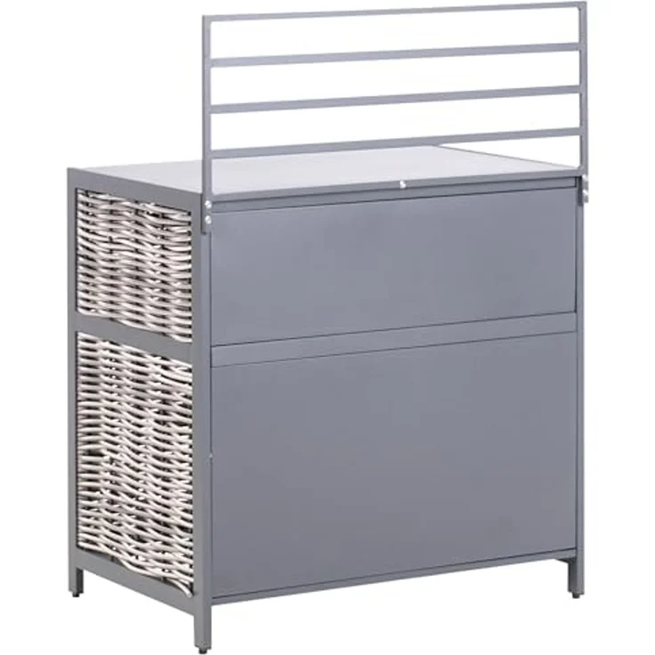 Outdoor-Küche 3er Set mit Spüle ORTISEI Metall Weiß, Grau – Bild 7