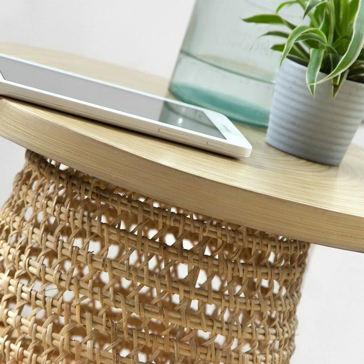 Casâme Sofaecke mit Bambusplatte und Rattan-Fuß - Helles Holz – Bild 3