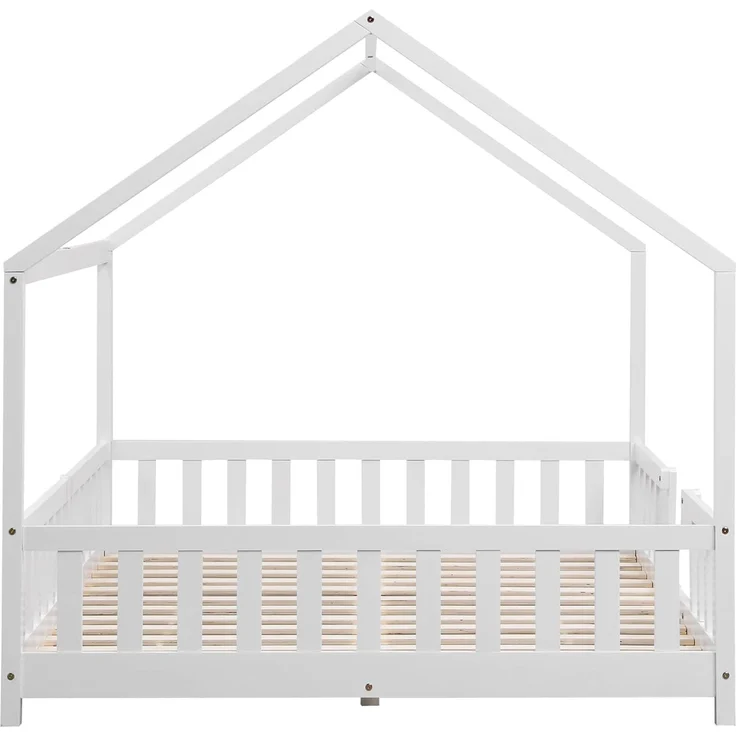 Kinderbett Sisimiut 140x200 cm mit Rausfallschutz Weiß [en. casa] – Bild 9