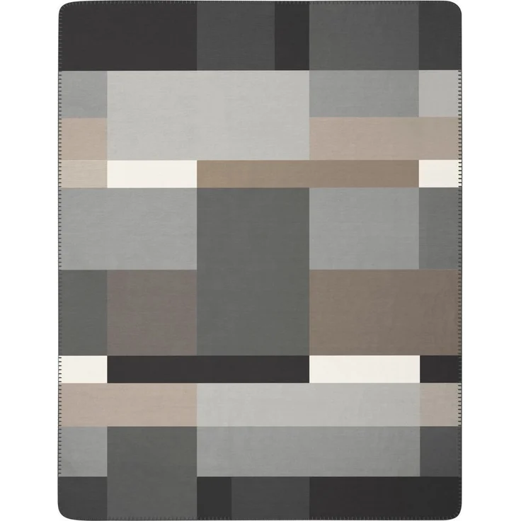 Wohndecke Black Part, Biederlack, mit modernem Karo, mit Zierstich – Bild 4