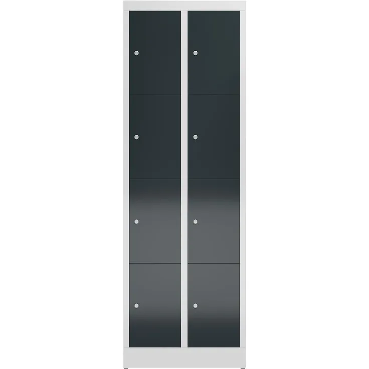 Schließfachschrank Fächerschrank 8 Fächer Spind 180 x 60 x 50 cm lichtgrau/anthrazitgrau