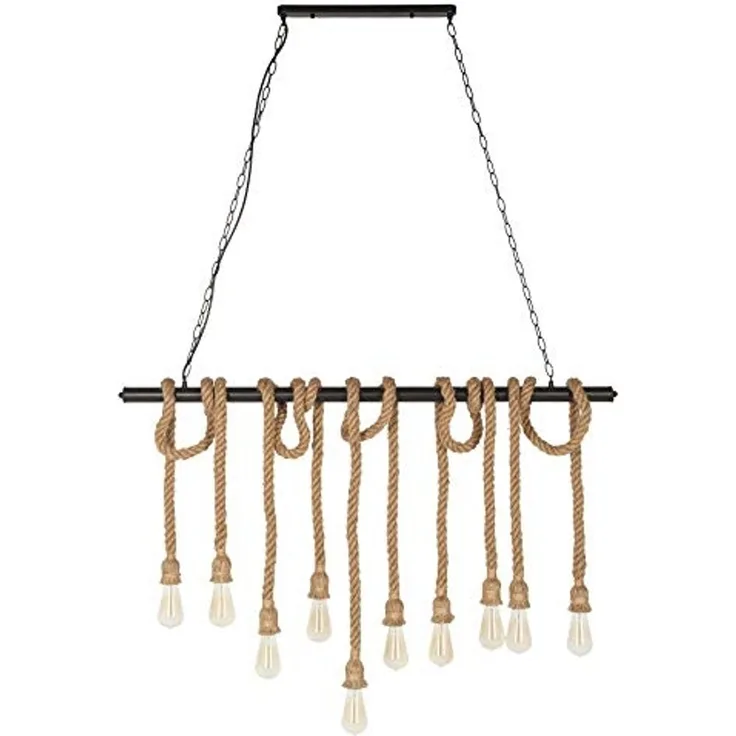 riess-ambiente Hängeleuchte SEVEN SEAS II 120cm natur, ohne Leuchtmittel, Wohnzimmer · Tau · Holz · Esszimmer · Maritim