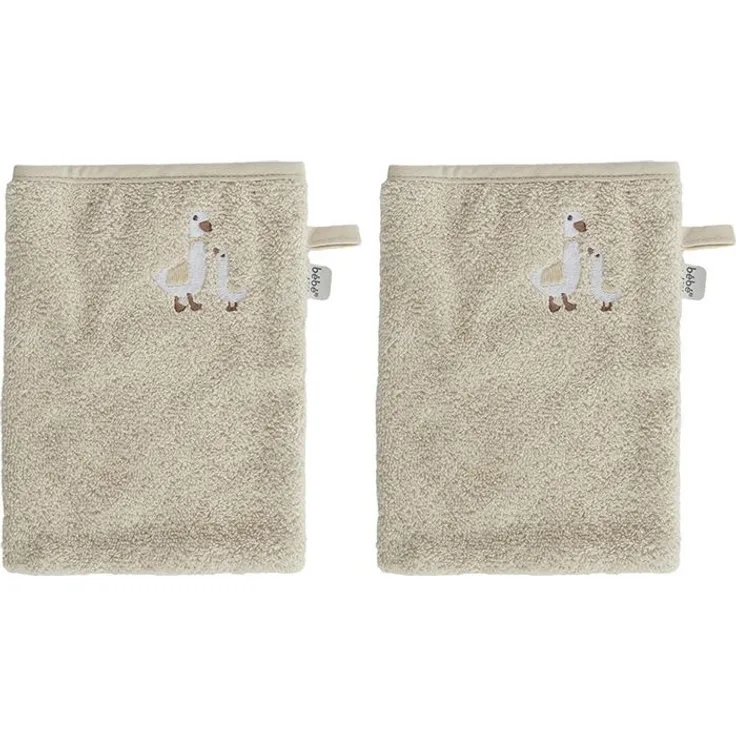 Bébé-Jou Dear Goose Waschlappen – 2er-Set Beige