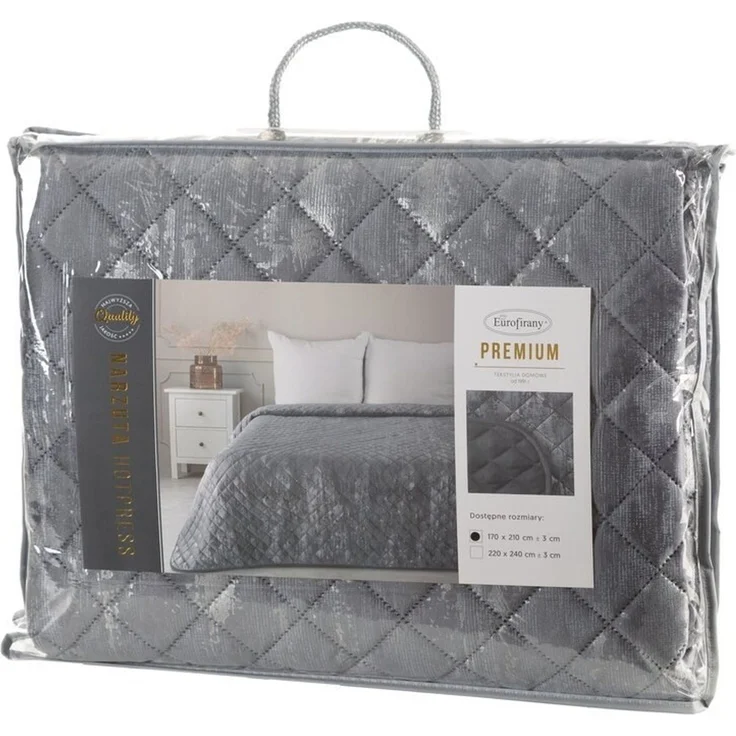 Elegante Tagesdecke Decke BLINK 3 dunkelgrau 170X210 cm stahl silber – Bild 2
