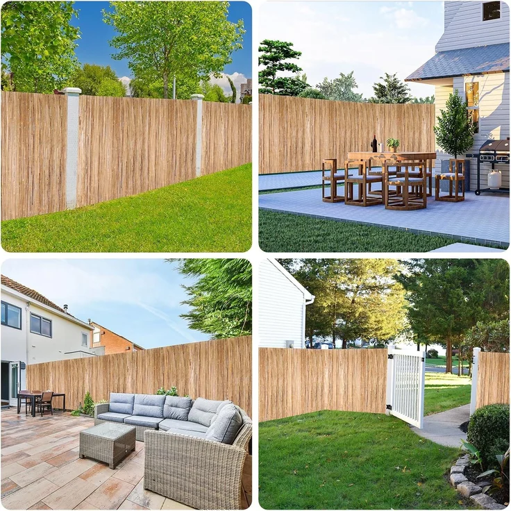 Coradoma Bambusmatte Sichtschutz 115x500cm Sichtschutzmatte aus karbonisiertem Bambus für Balkon, Garten und Terrasse, natürlicher Zaun Balkonsichtschutz Lärmschutz Windschutz – Bild 5