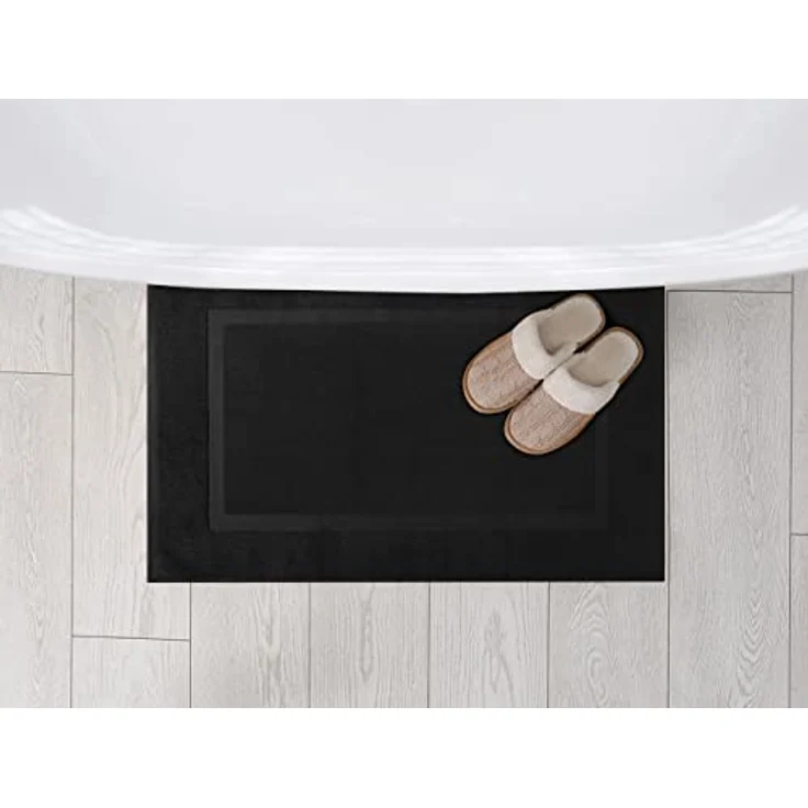 Utopia Towels Badteppich, Baumwolle, kein Badezimmerteppich, 53,3x86,4 cm, 100% ringgesponnene Baumwolle, sehr saugfähig und maschinenwaschbar, Schwarz, 2 Stück – Bild 7