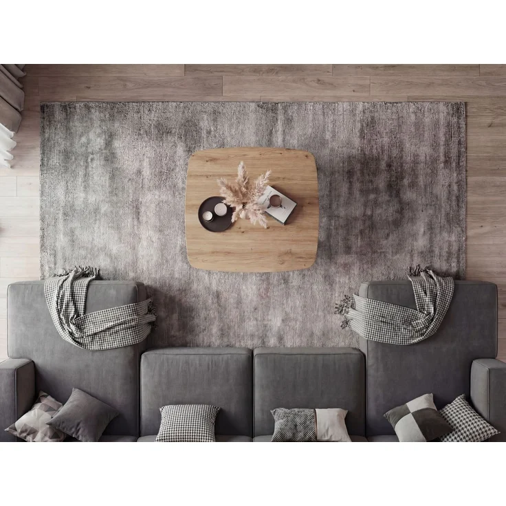 FINEBUY Couchtisch FB116724 Sofatisch 75cm MDF Loungetisch Beistelltisch Quadratisch (Moderner Wohnzimmertisch mit schwarzem Gestell), Warme Holzoptik kombiniert mit kühlem Metall – Bild 4