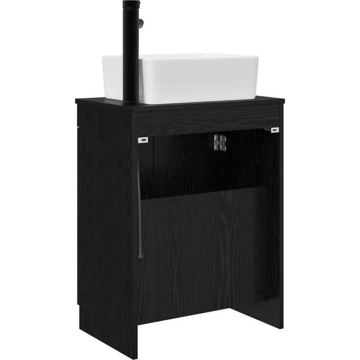 vidaXL Waschbeckenschrank Schwarz 54 x 35 x 100 cm Holzwerkstoff 890131 – Bild 6