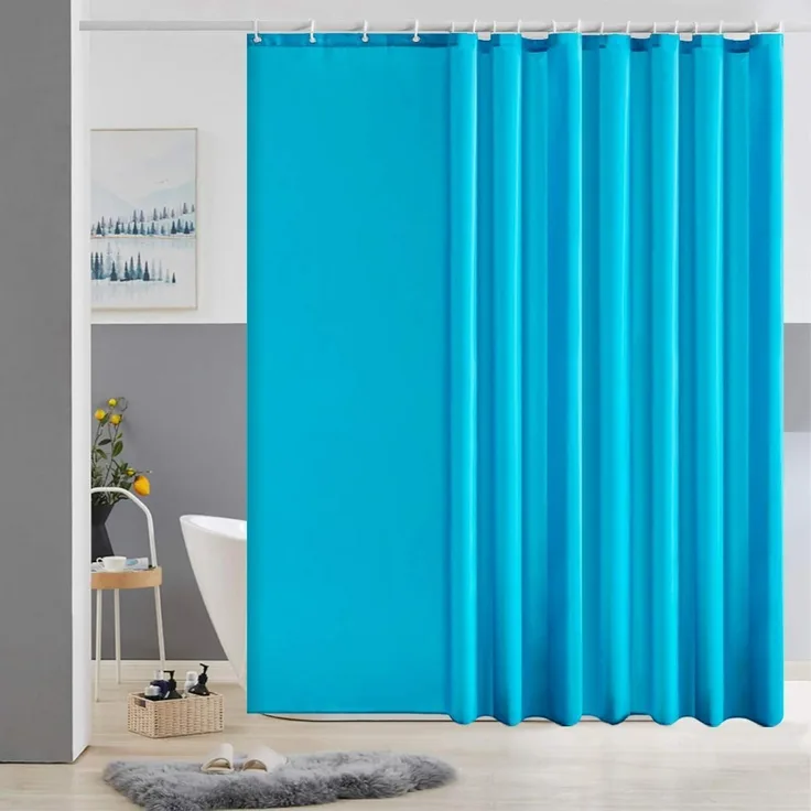 Duschvorhang Überlänge Extra Breit 275x180cm AntiSchimmel Textil Aquamarine