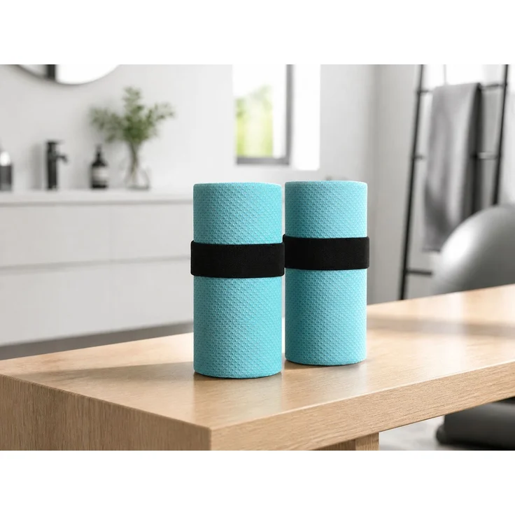 2er Set Kühl-Sporthandtücher schnelltrocknend Himmelblau 100 x 30 cm – Bild 2