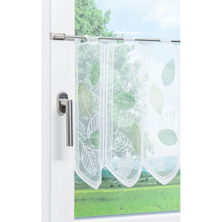 Scheibengardine Lysel - Laubblätter (Bx H) 75cm * 45cm Grün/minzgrün – Bild 4