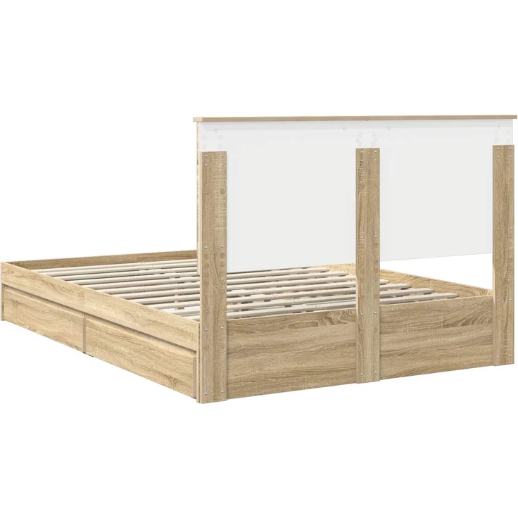 vidaXL Aufbewahrungsbett Sonoma-Eiche 135 x 190 cm Holzwerkstoff 3411217 – Bild 9