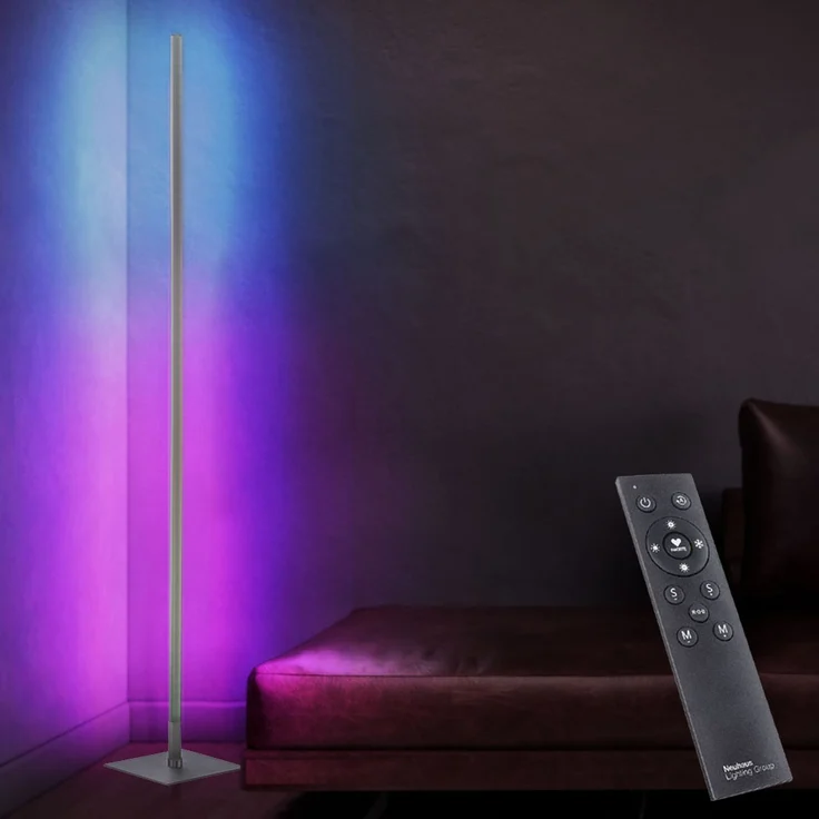 RGB LED Stehleuchte, Fernbedienung, dimmbar, H 151 cm – Bild 2