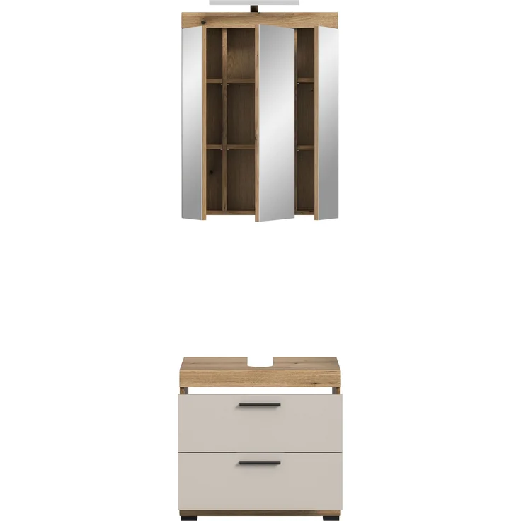 Badezimmer-Set >Scout< in Evoak Oak / Kaschmir - 60x191x34cm (BxHxT) – Bild 3