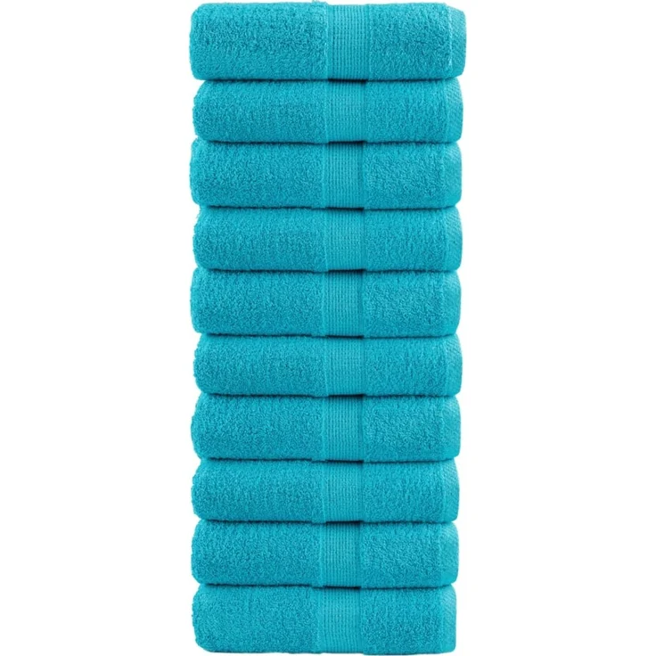 vidaXL Premium-Gästetücher SOLUND 10 Stk. Türkis 30x50 cm 600 g/m² 137448 – Bild 1