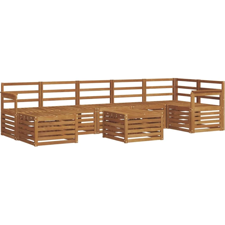 vidaXL Outdoor-Sofagarnitur 8 stk. 8-Sitzer Natur Massivholz Akazie 3375194 – Bild 2