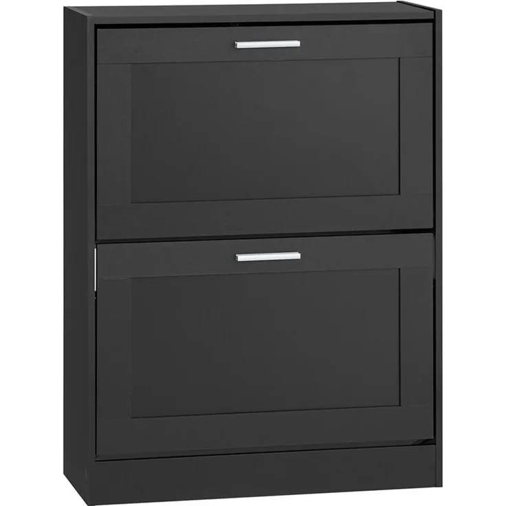 SoBuy FSR137-SCH Schuhschrank, Spanplatte, Melamin, Schwarz, 55 x 124 x 48 cm