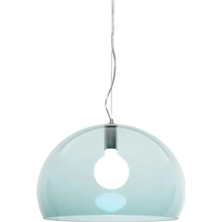 Kartell FL/Y Hängeleuchte, Ø 52 cm, italienisches Design in petrol, E27 warmweiß LED eingeschlossen