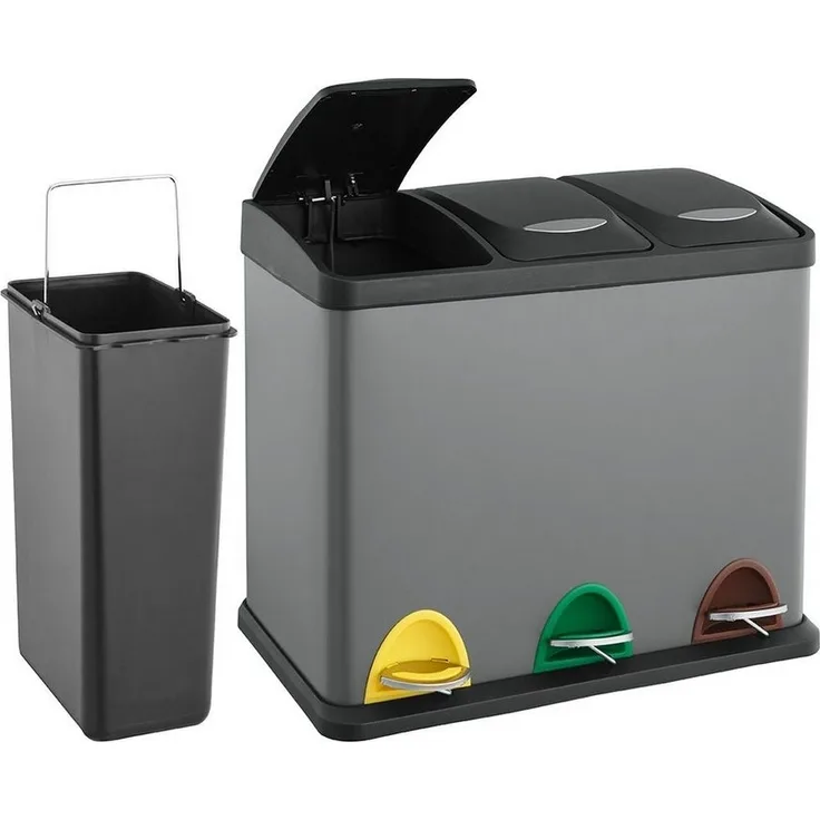 SVITA TC3X8 Mülleimer grau 24 Liter 3x8 Liter