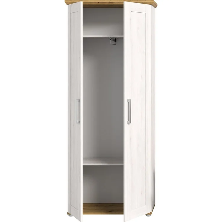 Home affaire Garderobenschrank Cosenza, Höhe 196 cm, 2 Türen, 2 Einlegeböden, 1 Kleiderstange Hochschrank, Stauraumschrank, Schrank, Flurschrank, Dielenschrank – Bild 3