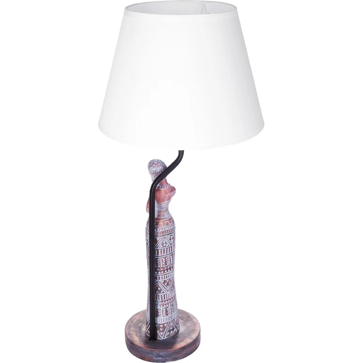 BRUBAKER Nachttischlampe Tischleuchte Afrikanische Frau in Kupfer-Optik, ohne Leuchtmittel, Motiv Lampe mit Keramikfuß, Höhe 58 cm – Bild 6