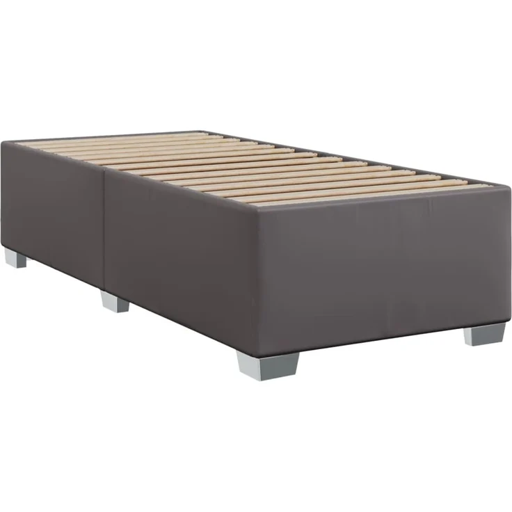 vidaXL Boxspringbett mit Matratze Grau 100x200 cm Kunstleder 3288410 – Bild 8
